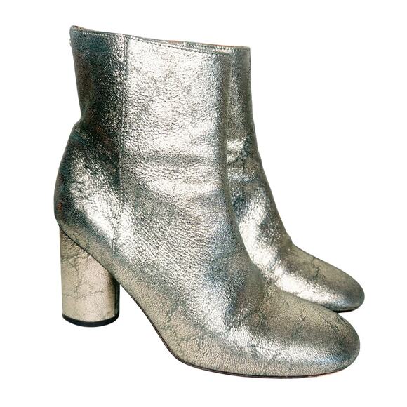 Jerome Dreyfuss Metallic Leather Booties Size 37 - Picture 1 of 10